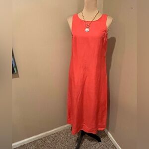 J.Jill Linen Coral Sleeveless Dress, size XS